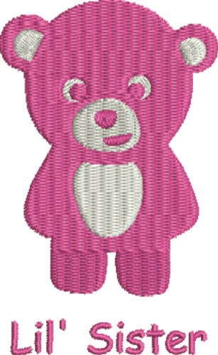 Teddy Bear Lil Sister Machine Embroidery Design