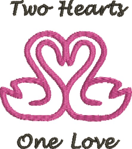 Two Hearts Machine Embroidery Design