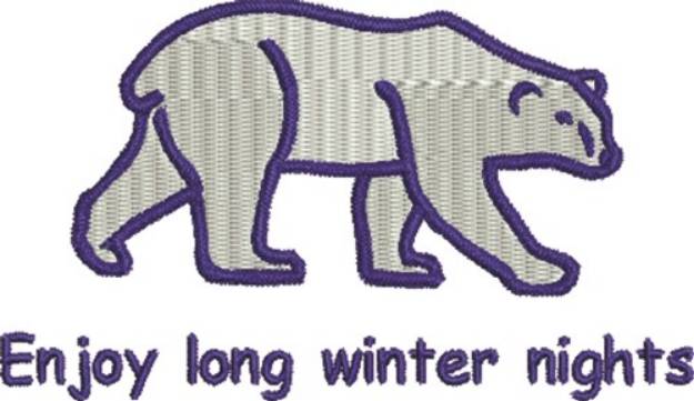 Picture of Polar Bear Winter Nights Machine Embroidery Design