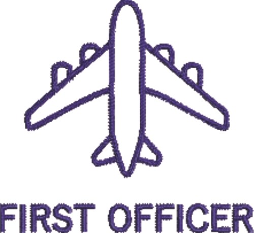 Small Airplane First Officer Machine Embroidery Design