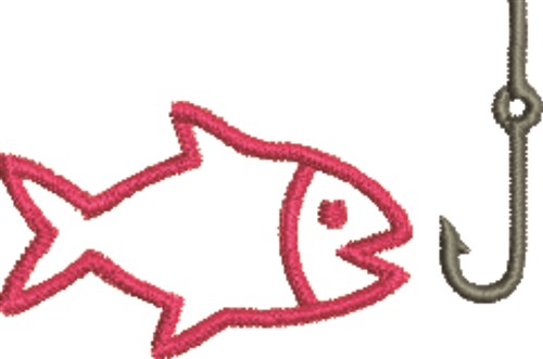 Fishing Outline Machine Embroidery Design