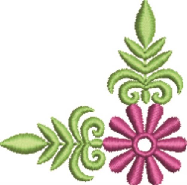 Picture of Corner Flower Machine Embroidery Design