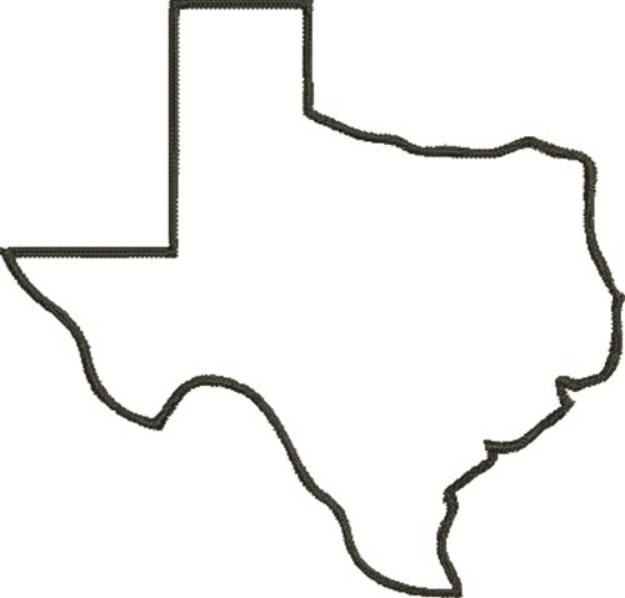 Picture of Texas Outline Machine Embroidery Design