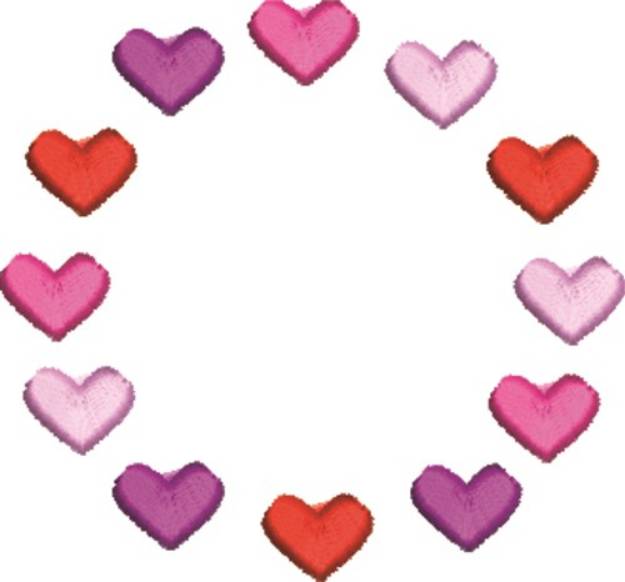 Picture of Heart Circle Machine Embroidery Design