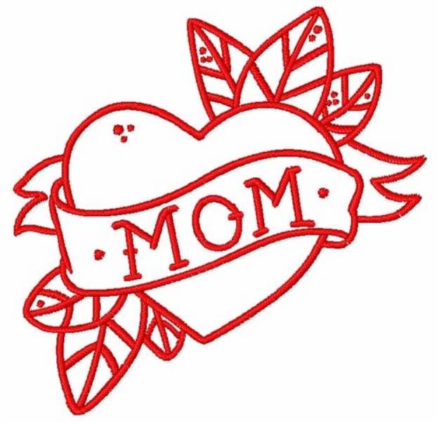 Picture of Love Mom Machine Embroidery Design