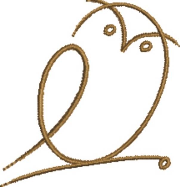 Picture of Owl Outline Machine Embroidery Design