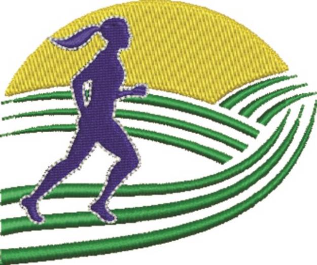 Picture of Female Runner Machine Embroidery Design