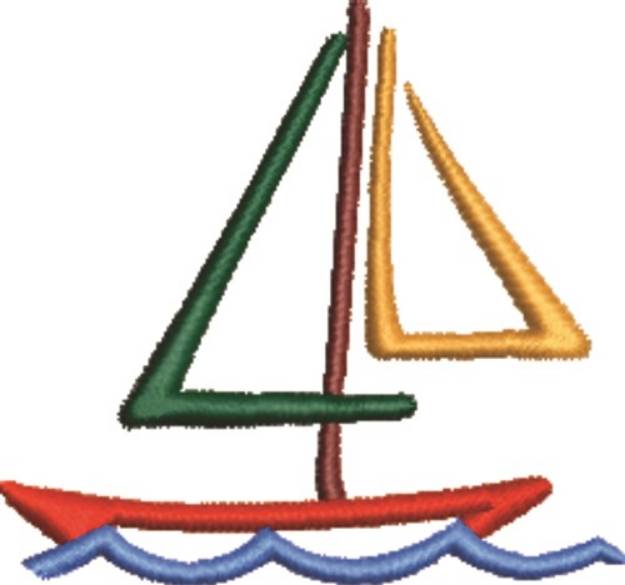 Picture of Sail Boat Machine Embroidery Design