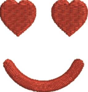 Picture of Smiley Hearts Face Machine Embroidery Design