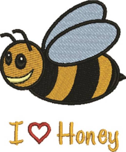 Picture of I Love Honey Machine Embroidery Design