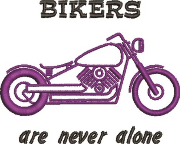 Picture of Bikers Never Alone Machine Embroidery Design