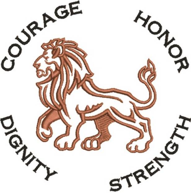 Picture of Courage Lion Machine Embroidery Design