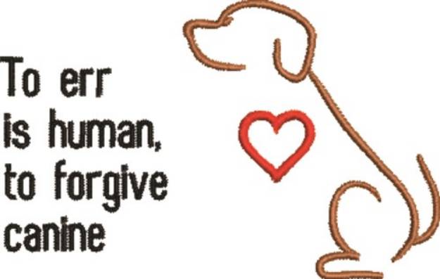 Picture of To Forgive, Canine Machine Embroidery Design