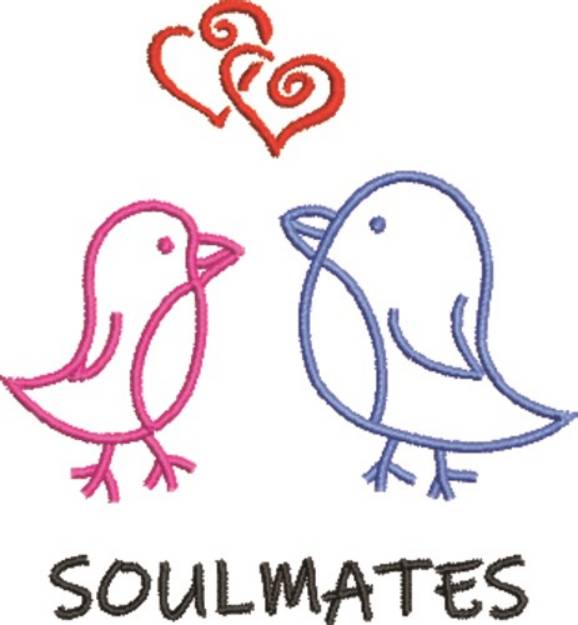 Picture of Soulmates Machine Embroidery Design