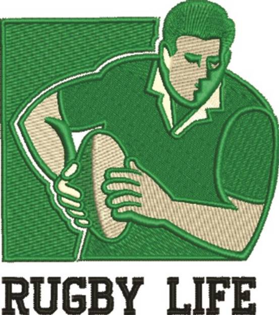 Picture of Rugby Life Machine Embroidery Design