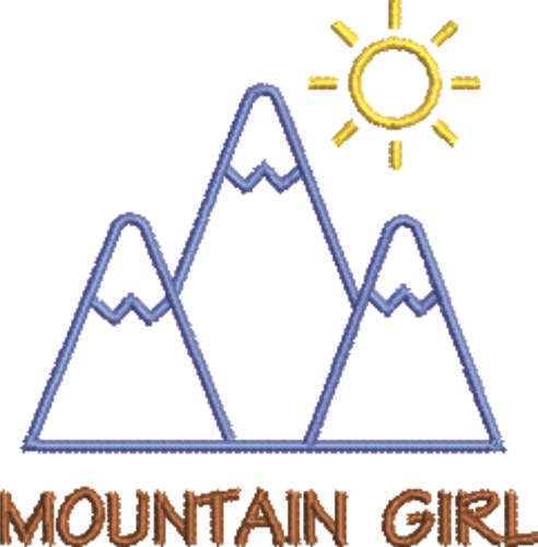 Mountain Girl Machine Embroidery Design