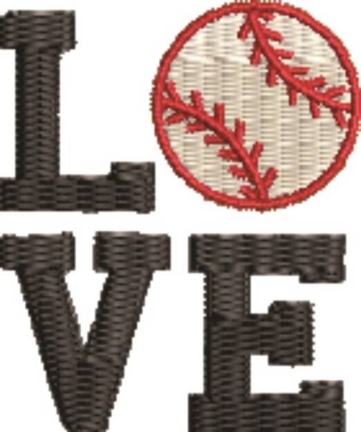 Picture of Love Baseball Machine Embroidery Design