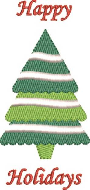 Picture of Happy Holidays Tree Machine Embroidery Design