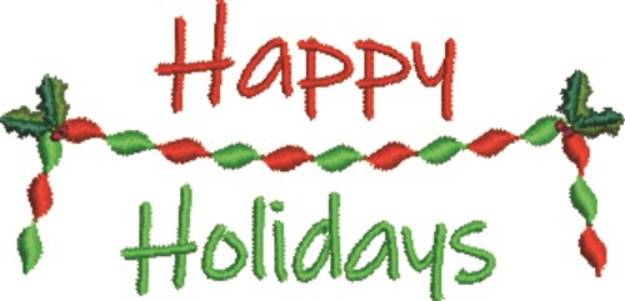 Picture of Happy Holidays Decoration Machine Embroidery Design