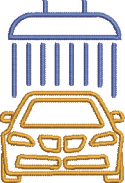 Picture of Car Wash Outline Machine Embroidery Design