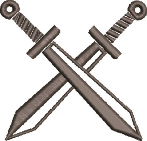 Picture of Crossed Swords Machine Embroidery Design