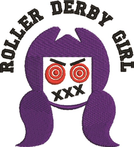 Roller Derby Girl Machine Embroidery Design