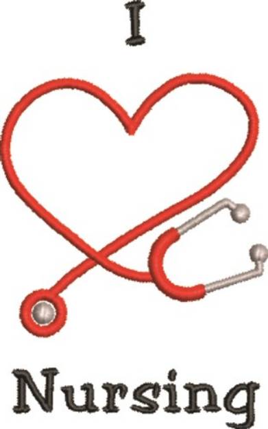 Picture of I Love Nursing Machine Embroidery Design