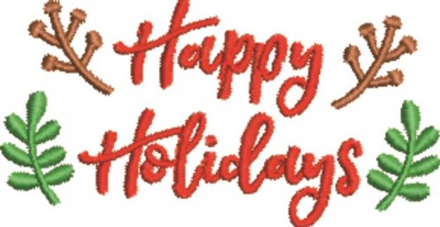 Picture of Happy Holidays Machine Embroidery Design