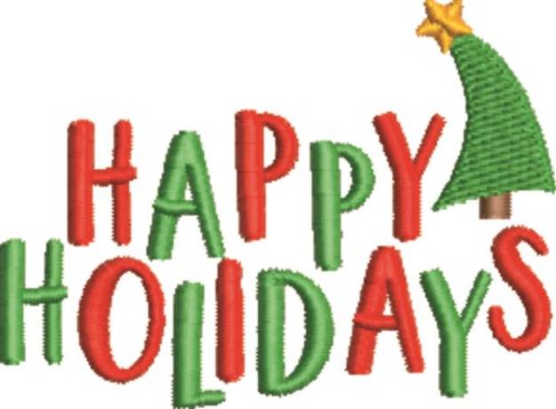 Picture of Happy Holidays Machine Embroidery Design