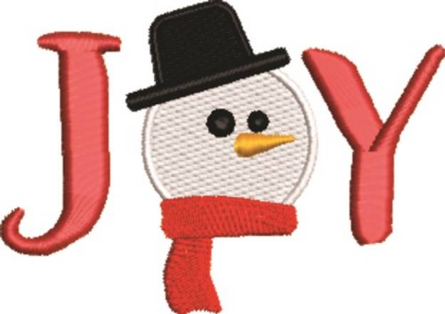 Picture of Joy Snowman Machine Embroidery Design