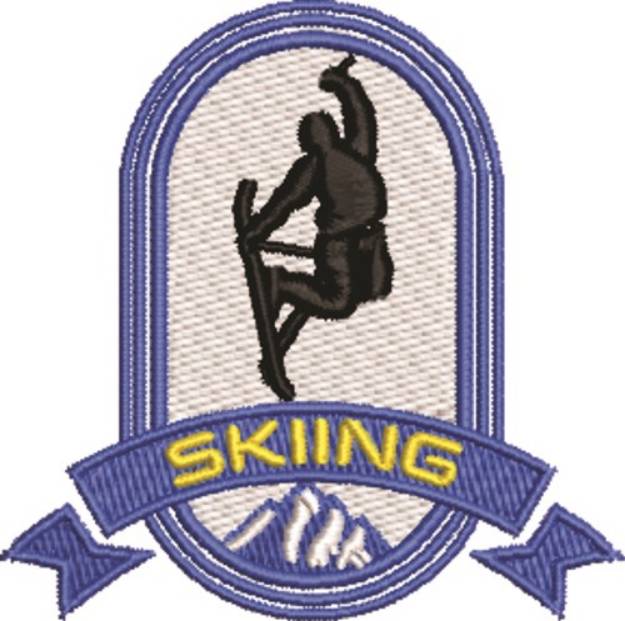 Picture of Skiing Logo Machine Embroidery Design