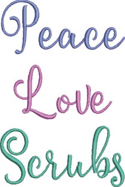 Picture of Peace Love Scrubs Machine Embroidery Design