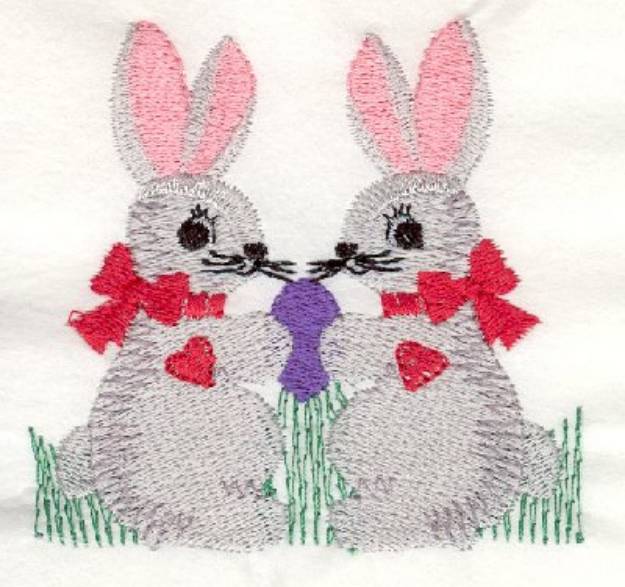Picture of Bunnies & Egg Machine Embroidery Design