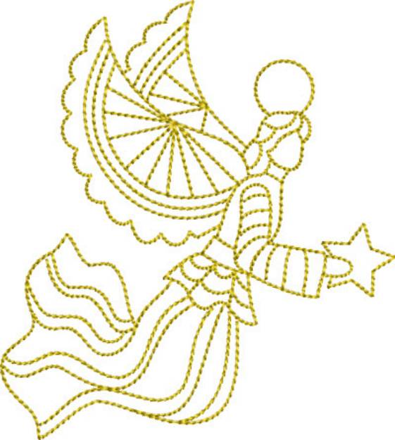 Picture of Redwork Angel Machine Embroidery Design