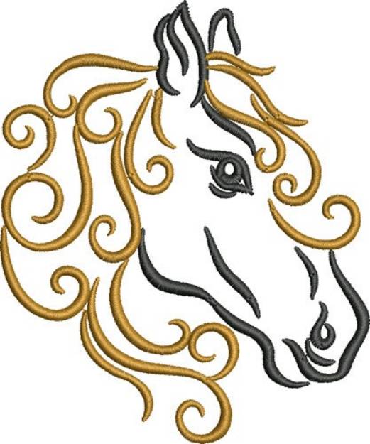 Picture of Horse Head Outline Machine Embroidery Design