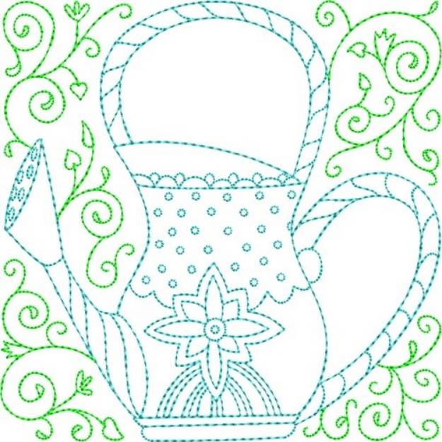 Picture of Water Can Quilt Block Machine Embroidery Design