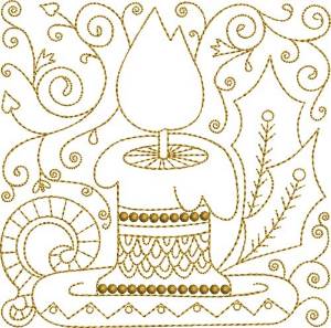 Picture of Candle Quilt Block Machine Embroidery Design