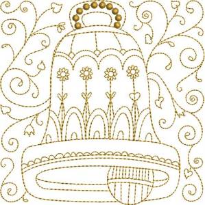 Picture of Bell Quilt Block Machine Embroidery Design