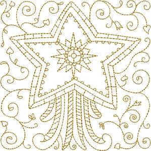 Picture of Star Quilt Block Machine Embroidery Design