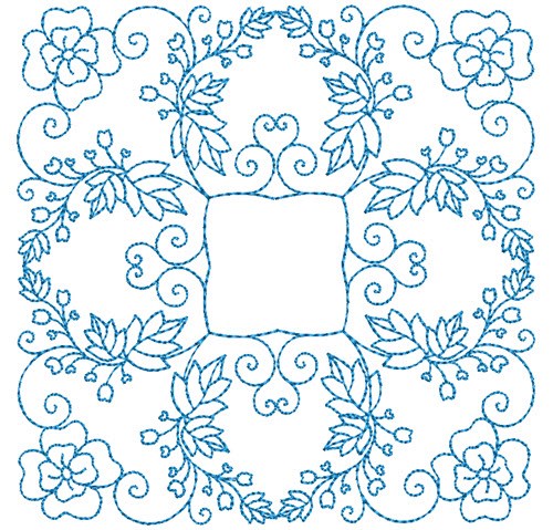 Bluework Quilt Block Machine Embroidery Design