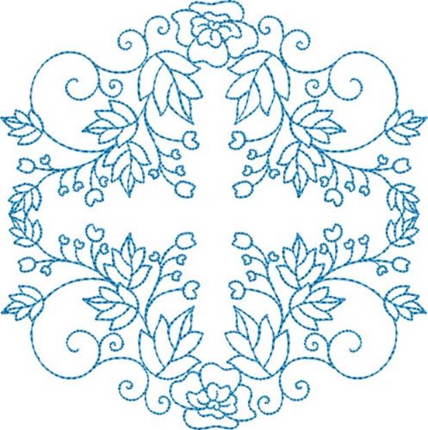 Picture of Bluework Quilt Block Machine Embroidery Design