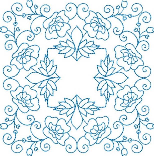 Picture of Bluework Quilt Block Machine Embroidery Design