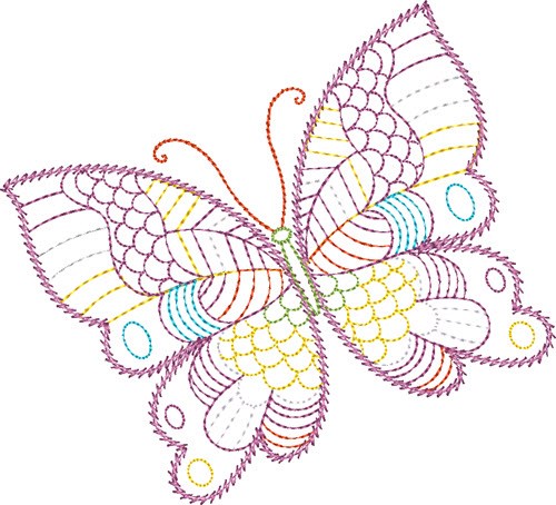 Purple Butterfly Machine Embroidery Design