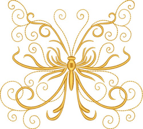 Elegant Butterfly Machine Embroidery Design