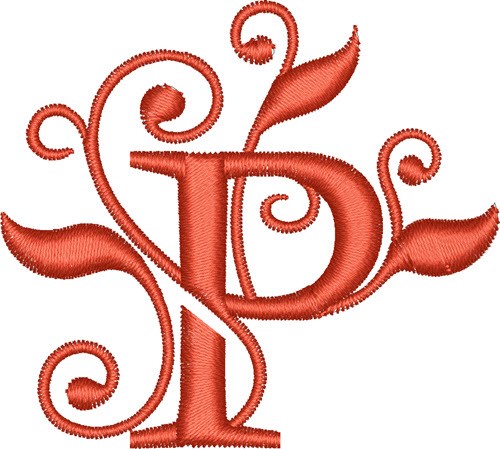 Elegant Monogram Font P Machine Embroidery Design