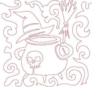 Picture of Free Motion Cauldron Machine Embroidery Design