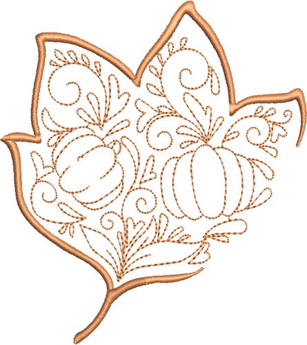 Fall Tulip Tree Leaf Machine Embroidery Design
