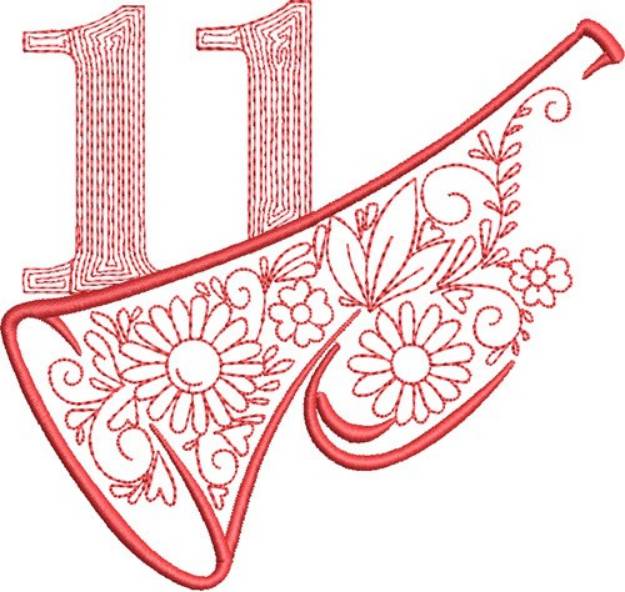 Picture of 11th Day Of Christmas Machine Embroidery Design