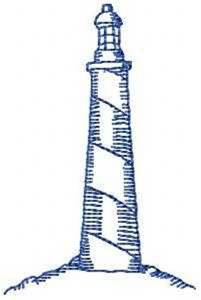 Picture of Redwork Lighthouse Machine Embroidery Design