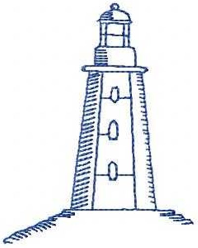 RS Redwork Lighthouse Machine Embroidery Design